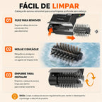 Escova Limpadora de Grelha Grill Churrasqueira Elétrica Recarregável
